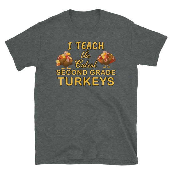 Teacher Thanksgiving Second Grade Turkeys T-Shirt S-3XL
