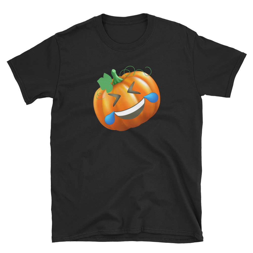 Halloween Pumpkin Emoji Laughing T-Shirt S-3XL