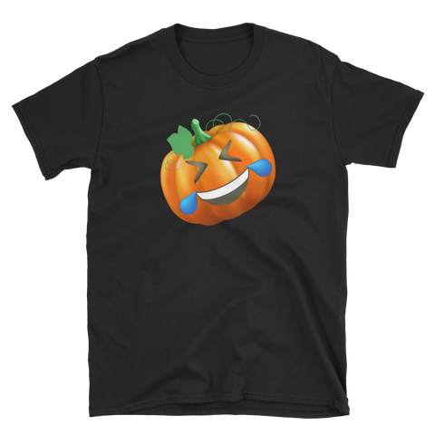 Halloween Pumpkin Emoji Laughing T-Shirt S-3XL