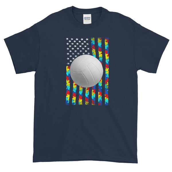 Autism Awareness American Flag Volleyball S-5XL