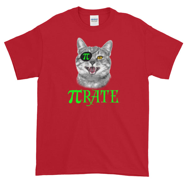 Pi Day Pirate Cat Neon Short-Sleeve T-Shirt
