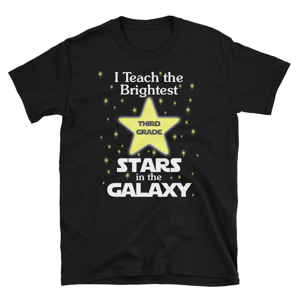 Back To School Third Grade Teacher Brightest Stars T-Shirt S-3XL