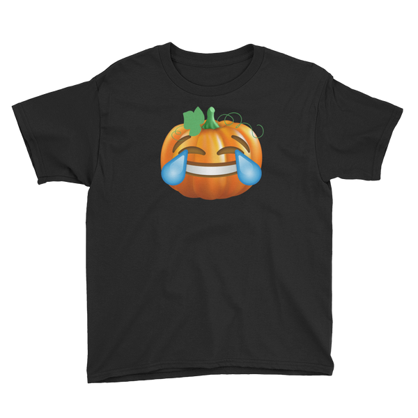 Halloween Pumpkin Emoji Tears of Joy T-Shirt Youth XS-XL