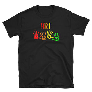 Back To School Art Teacher Team Handprints T-Shirt S-3XL