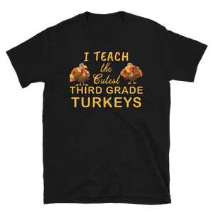 Teacher Thanksgiving Third Grade Turkeys T-Shirt S-3XL